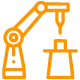 Icon representing ASC Global's global network of over 2,000 manufacturers, illustrated with a world map and interconnected factory symbols