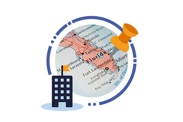 Icon representing the relocation of the corporate headquarters to Tamarac, Florida, symbolizing a strategic move to enhance operations and presence.