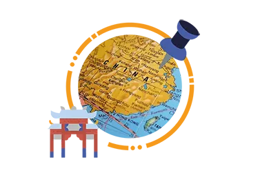 Icon representing the establishment of Bell Business in Shenzhen, China, symbolizing its presence and operations in the region.
