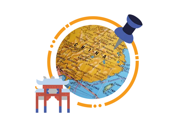 Icon representing the establishment of Bell Business in Shenzhen, China, symbolizing its presence and operations in the region.