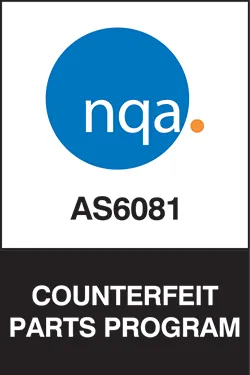 Image of ASC Global's NQA AS6081:2012 Counterfeit Parts Program certification, ensuring adherence to industry standards in preventing counterfeit electronic components in the supply chain