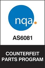 Image of ASC Global's NQA AS6081:2012 Counterfeit Parts Program certification, ensuring adherence to industry standards in preventing counterfeit electronic components in the supply chain