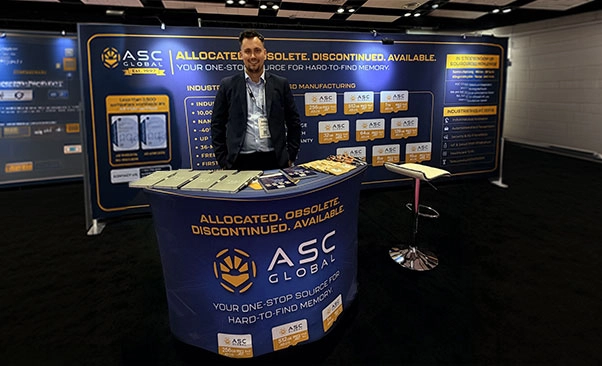 ASC Global's booth at FMS 2026 in Santa Clara is fully prepared to welcome attendees, highlighting the company's industrial memory solutions, hard-to-find memory sourcing services, and industrial-grade microSD manufacturing capabilities.