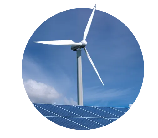 Image of a wind turbine set against a clear sky, symbolizing ASC Global’s services for the Energy industry, emphasizing support for renewable energy technologies and electronic components used in sustainable power generation.