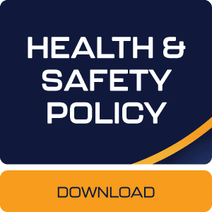 Button labeled 'Health and Safety Policy' linking to ASC Global's guidelines for ensuring a safe and healthy work environment