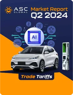 Promotional graphic for ASC Global's Q2 2024 Electronic Component Market Report covering semiconductor market conditions, component availability trends, inventory levels, lead-time forecasts, pricing dynamics, supply chain challenges, and strategic sourcing opportunities across the global electronics industry.