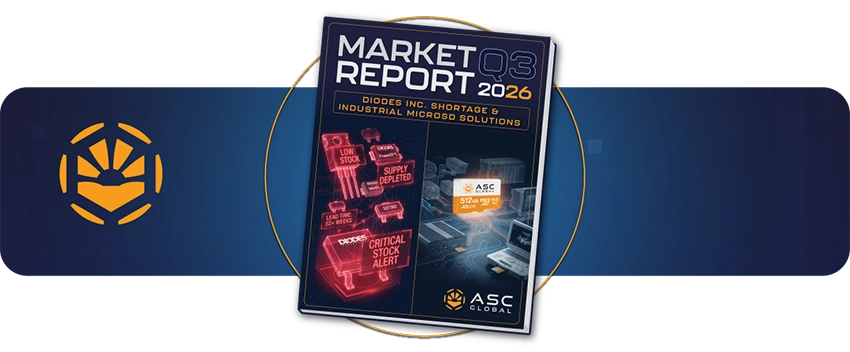 Mini banner promoting ASC Global’s Electronics Market Report Q3 2026, highlighting the global memory crisis impacting availability, pricing, and electronics supply chains.