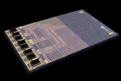 Illustration of a high-tech photonics manufacturing facility featuring semiconductor wafers, optical engine assembly lines, precision fabrication equipment, and integrated photonic circuits. The image represents POET Technologies' $400 million financing initiative, highlighting expanded wafer production capacity, photonic integrated circuit manufacturing, optical networking innovation, advanced semiconductor processing, and efforts to meet growing global demand for high-volume photonics solutions.