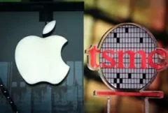 Illustration of advanced semiconductor wafers being manufactured in a U.S. fabrication facility and transported through a global supply chain to an overseas advanced packaging center. The image represents Apple's plan to produce chips at TSMC's Arizona fab while relying on Taiwan-based packaging technologies, highlighting semiconductor manufacturing, advanced packaging, global chip supply chains, CoWoS technology, and ongoing efforts to expand U.S. semiconductor infrastructure.