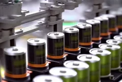 Illustration of an advanced battery manufacturing facility featuring AI-driven automation systems, robotic production lines, battery cells, and digital monitoring dashboards. The image represents Honeywell's Battery Manufacturing Excellence Platform deployment at the Alabama Mobility and Power Center, highlighting intelligent battery production, quality optimization, engineer training, EV battery innovation, energy storage research, and the integration of artificial intelligence into next-generation manufacturing operations.