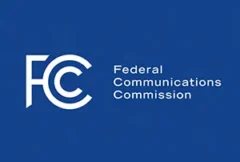 Telecommunications infrastructure illustration featuring wireless network towers, spectrum allocation graphics, network hardware replacement activities, and cybersecurity elements. The image represents a U.S. spectrum auction funding the FCC's 'Rip and Replace' program, supporting the removal of Chinese telecom equipment from domestic networks, strengthening network security, and reducing reliance on foreign telecommunications infrastructure.