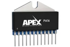 Apex Microtechnology semiconductor banner highlighting the expansion of its precision power operational amplifier portfolio for high-performance electronic and industrial applications.