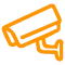 Surveillance camera icon representing industrial surveillance system applications, symbolizing high-endurance industrial microSD storage for continuous video recording, security monitoring, and critical infrastructure protection.